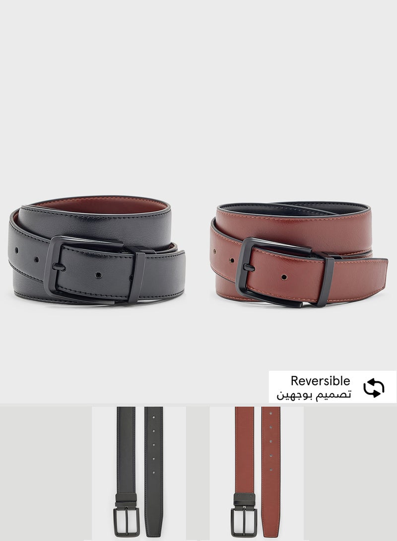 روبرت وود حزام رسمي جلدي أصلي قابل للعكس - Image 1