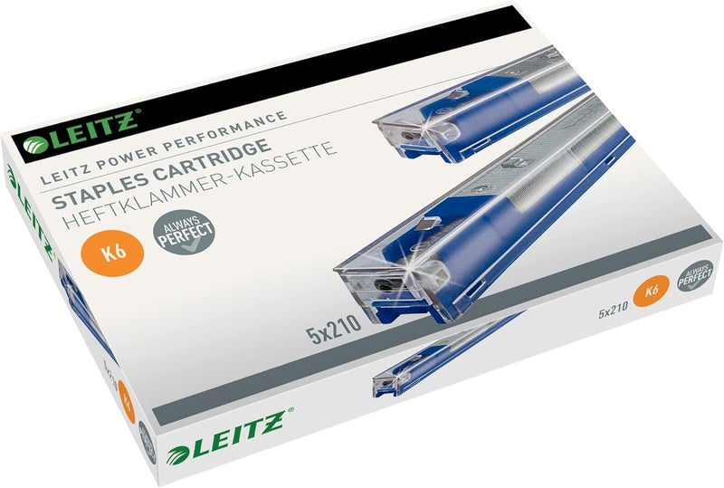 ليتز خرطوشة دباسة 55910000 K6 Power Performance، سعة 25 ورقة، فولاذ قوي، 1050 دباسة، طول 6 مم - أزرق - Image 1