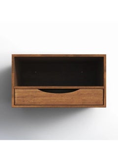 Home Gallery Natural Wood Floating Shelf With Drawer 48.5x30x30 cm  - Image 5