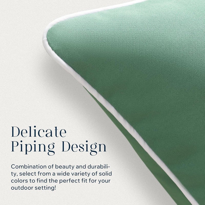 Phantoscope Pack of 2 Outdoor Waterproof Throw Pillow Covers Decorative Square Cushion Case Patio Pillows for Couch Tent Sunbrella, Pine Green 20x20 inches - Image 4