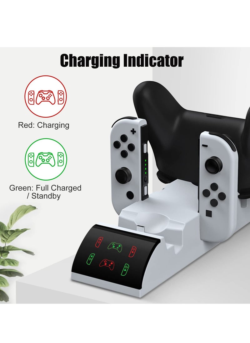 SYOSI - Switch Controller Charger for Nintendo Switch/Switch OLED Model, Switch Charging Dock with Upgraded 12 Game Storage for Nintendo Switch Joycon, Joy-Con Charger for Nintendo Switch OLED Model - Image 1