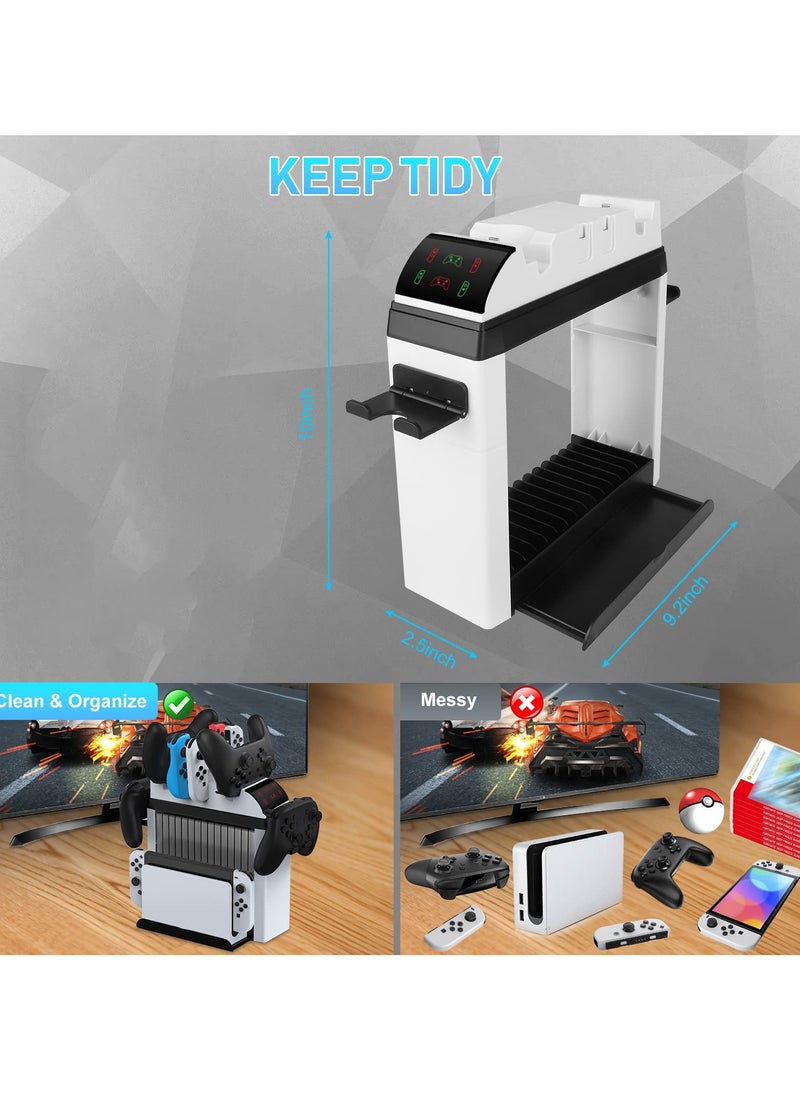 SYOSI - Switch Controller Charger for Nintendo Switch/Switch OLED Model, Switch Charging Dock with Upgraded 12 Game Storage for Nintendo Switch Joycon, Joy-Con Charger for Nintendo Switch OLED Model - Image 1