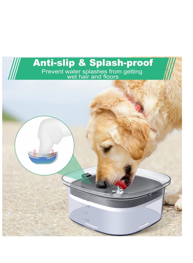Large Capacity Dog Water Bowl, No Spill Water Bowl for Dogs,  Dog Food Water Bowl Slow Water Feeder, Suitable for Vehicle Carried Travel Drinking Water Bowl for Dogs, Cats - Image 4