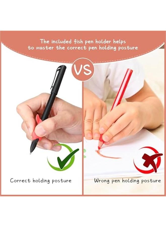 Arabest - 84 Pieces of Magic Disappearing Ink Pen Refills for Kids Reusable Writing Training Aid with Invisible Grooves Practice Pen and Grips for Preschool Students. - Image 1