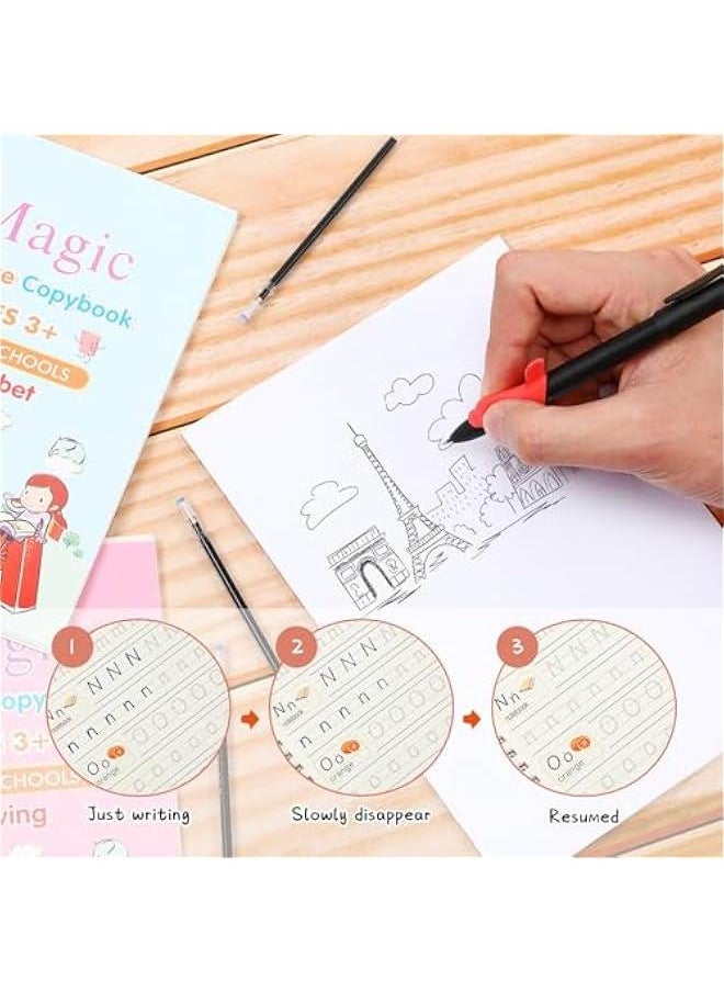 Arabest - 84 Pieces of Magic Disappearing Ink Pen Refills for Kids Reusable Writing Training Aid with Invisible Grooves Practice Pen and Grips for Preschool Students. - Image 1
