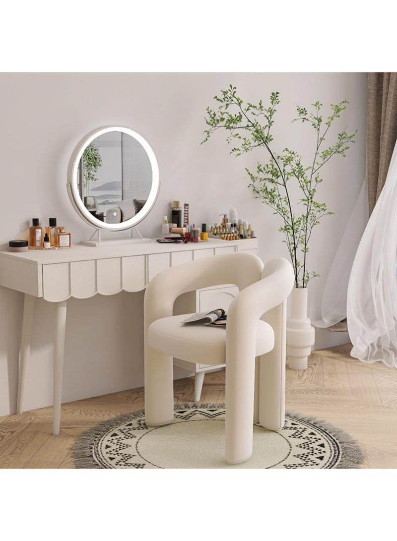 Jourvent Makeup Vanity Chairs, Modern Minimalist Design Single Sofa, Comfy and Fluffy Vanity Chair, Elegant Furry Makeup Desk Chair for Bedroom, Living Room, Dressing Room - Image 2