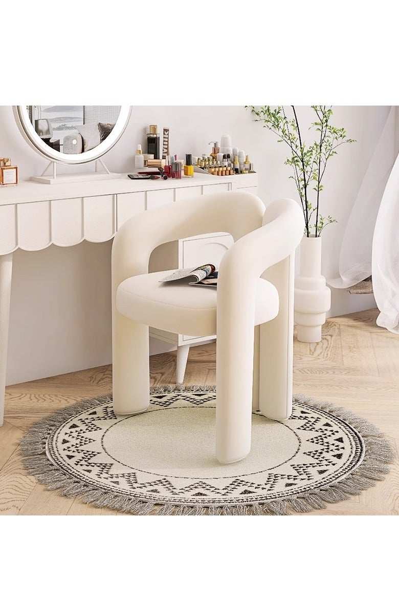 Jourvent Makeup Vanity Chairs, Modern Minimalist Design Single Sofa, Comfy and Fluffy Vanity Chair, Elegant Furry Makeup Desk Chair for Bedroom, Living Room, Dressing Room - Image 1