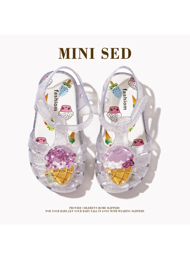 Fruit Jelly Shoes Girls Princess Sandals Soft Bottom Crystal Shoes Fruit Sandals Soft Bottom Roman Kindergarten Children's Shoes