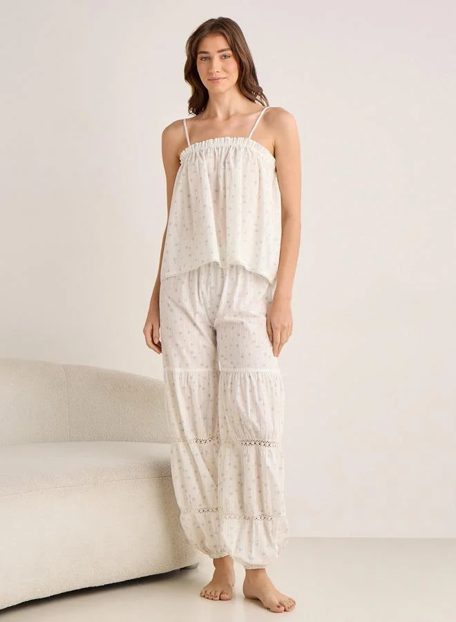 سبلاش فيڤ Pyjama Set Spaghetti Strap Top & Trousers Cotton