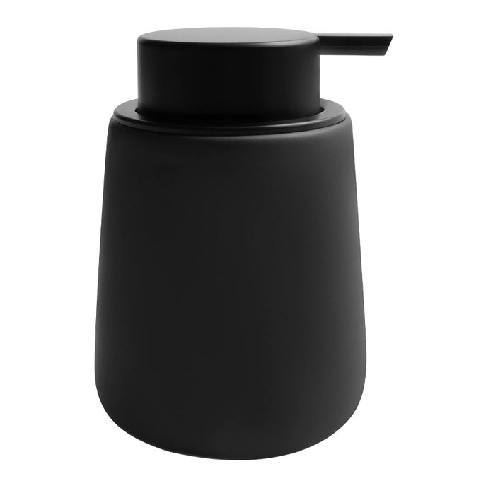 SOAP DISPENSER CERAMIC WITH EASYTOPRESS PUMP HAND LOTION LIQUID DISPENSER FOR SHAMPOO BATHROOM KITCHEN 12 OZ BLACK