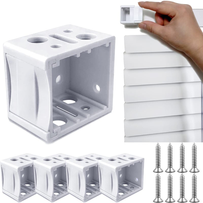 Mini Blind Brackets 1 Inch Window Blind Brackets for Headrail Holder Mini Blinds Box Mounting Bracket 4 pcs