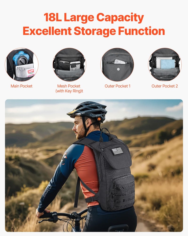 VEVOR Hydration Backpack with 2L TPU Water Bladder, Hydration Pack Backpack, Lightweight Hiking Water Backpack for Men Women, Hydro Water Daypack for Hiking, Running, Cycling, Camping & Rave - Image 5
