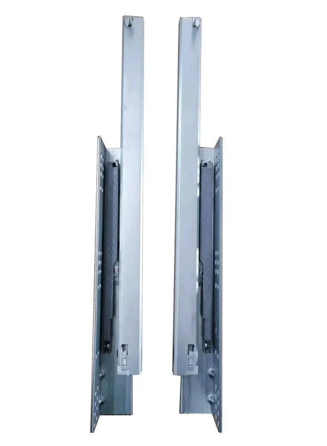 DBR Wadrobe Wooden Soft Close Quadro Slide Runner Channel for Drawer (14 Inche), Heavy Duty Silent Hydraulic with Locking Clips Weight Capacity 40Kg - 1 Pair/2 pcs (14 Inches) - Image 1