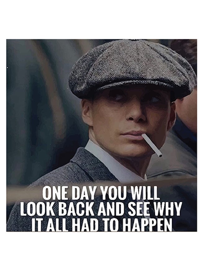 RYN Thomas Shelby Printed Wall Art Grey/Beige/White 30x30cm - Image 1