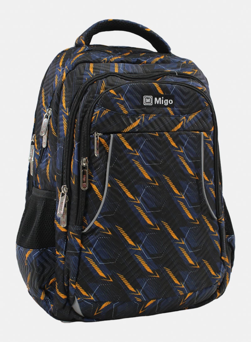 Migo Backpack 18 Inches – Black & Orange - Image 1