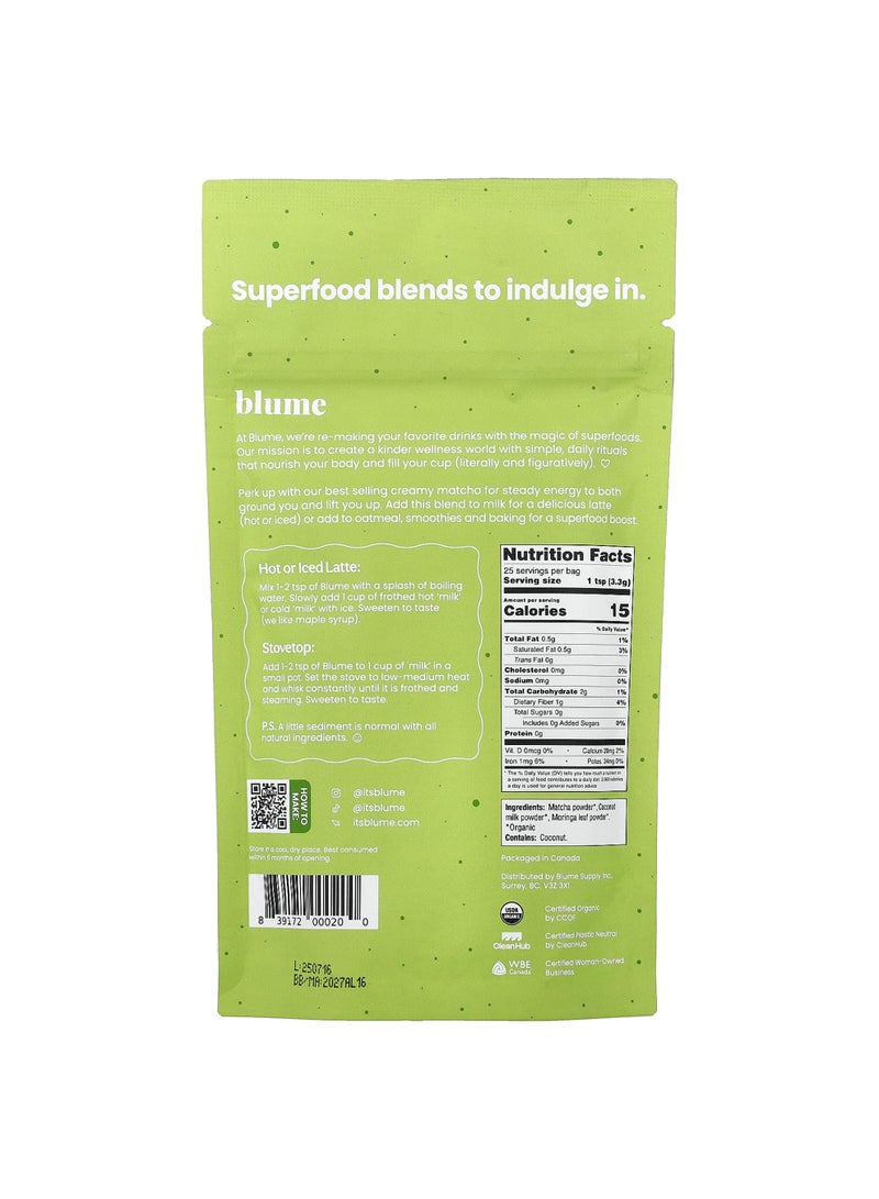 Blume Superfood Latte, Matcha Coconut, 3.5 oz (100 g) - Image 2