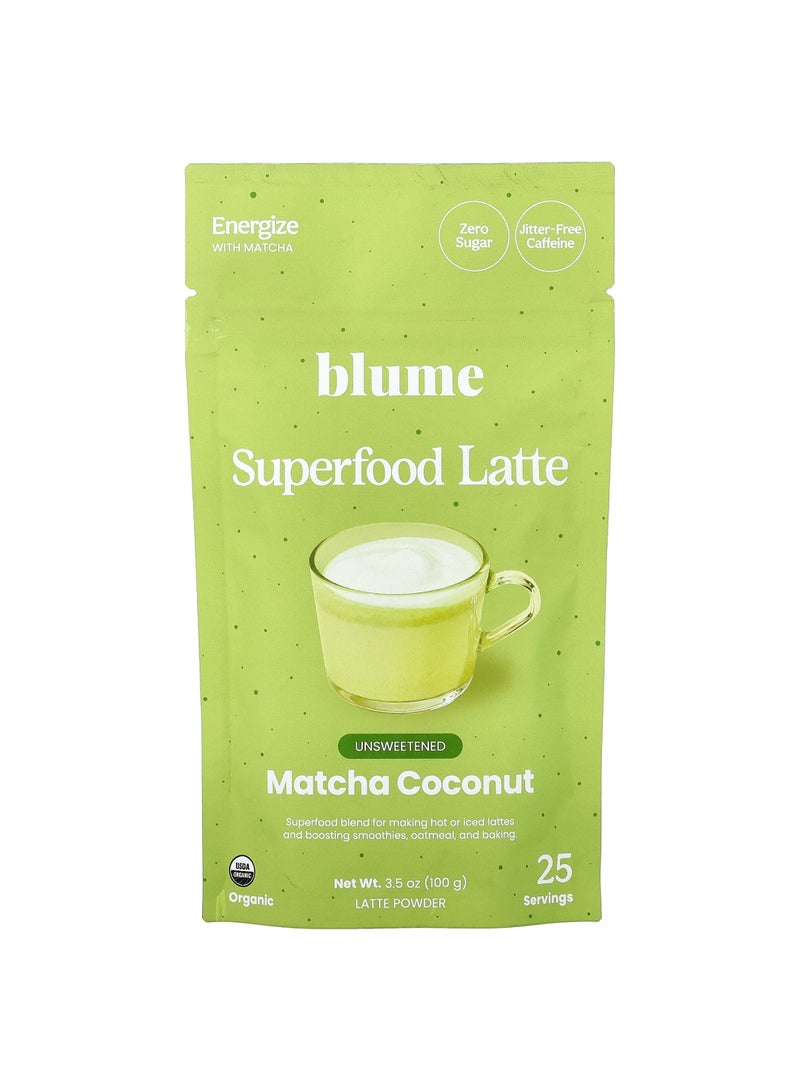 Blume Superfood Latte, Matcha Coconut, 3.5 oz (100 g) - Image 1