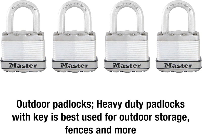 Master Lock M1XQ Magnum Laminated Steel Padlock, 4-Pack with 1-Inch Shackle - Image 2