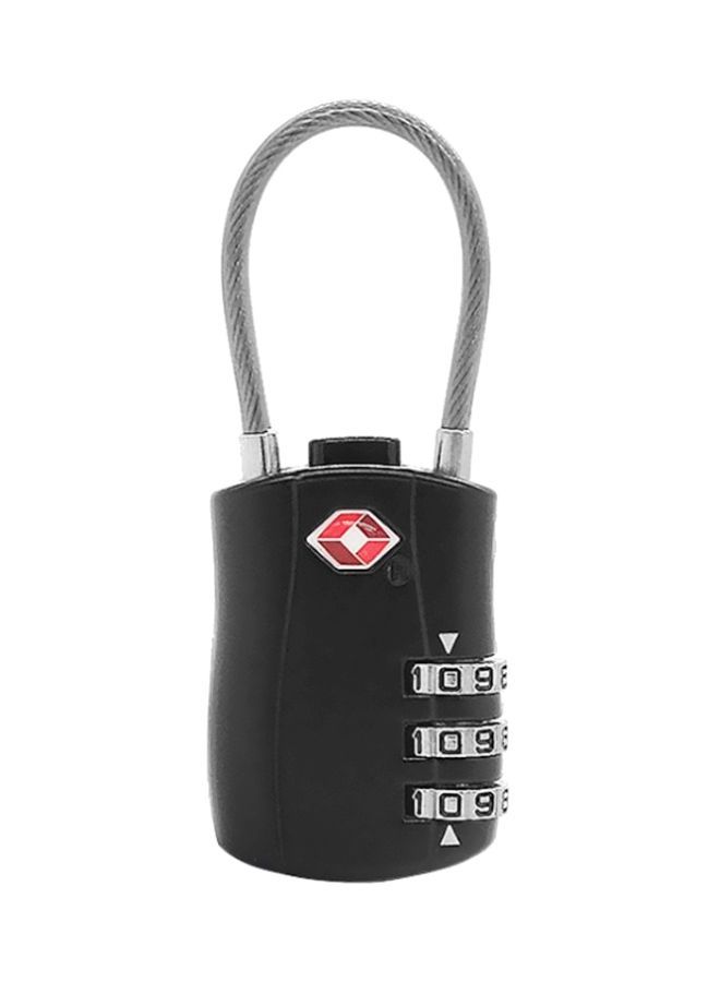 NIBEMINENT 3-Digit Password Security Luggage Lock Black/Silver  - Image 1
