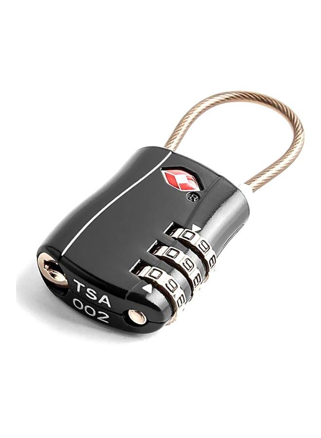 NIBEMINENT 3-Digit Password Security Luggage Lock Black/Silver  - Image 2
