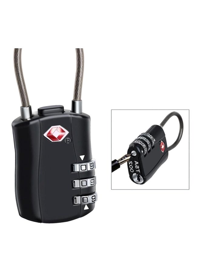 NIBEMINENT 3-Digit Password Security Luggage Lock Black/Silver  - Image 4