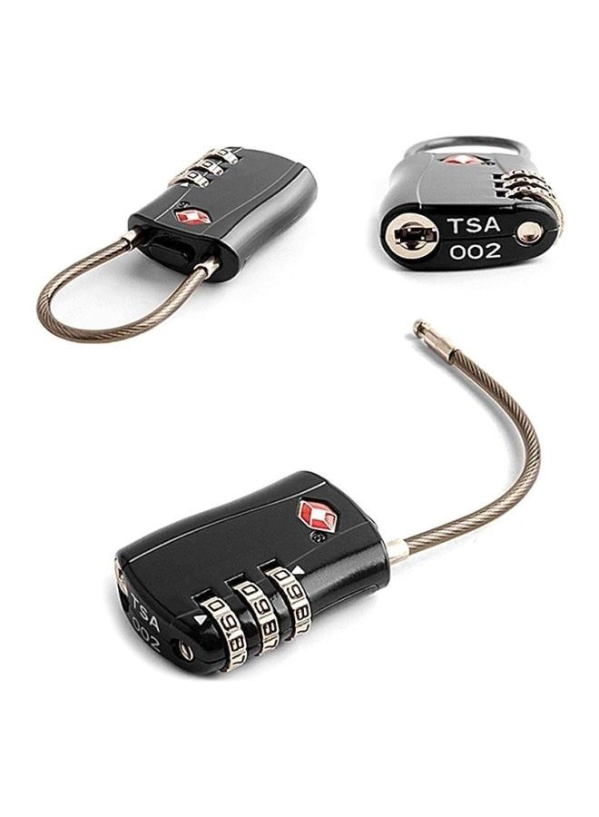 NIBEMINENT 3-Digit Password Security Luggage Lock Black/Silver  - Image 5