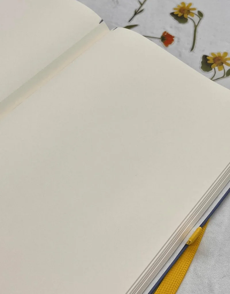كاغيت جيمي دوكان Paper Ship Shop Black Floral Pattern 120 Sheets Hard Cover Unlined Agenda Notebook Planner Bullet Journal
