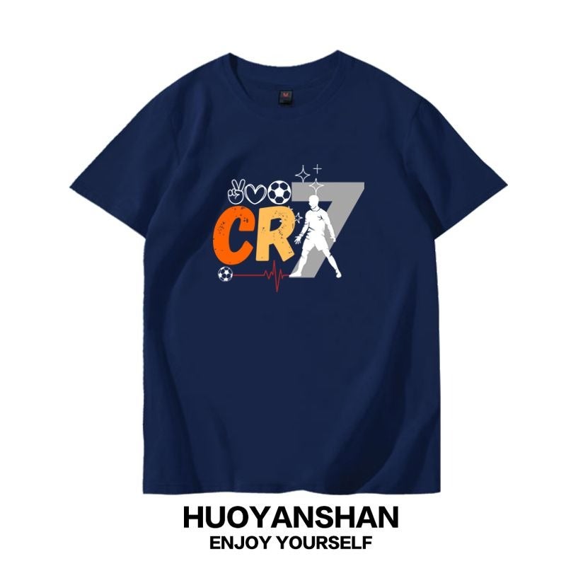Ronaldo Cristiano Ronaldo Men's and Women's CR7 Cotton Loose-Fit Short-Sleeve T-Shirt - Perfect for Football Fans - Image 4