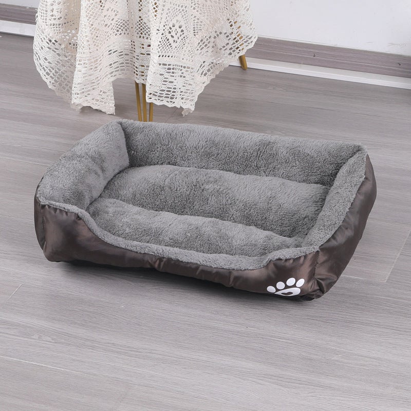 Square Teddy Pomeranian Dog Mat Coffee