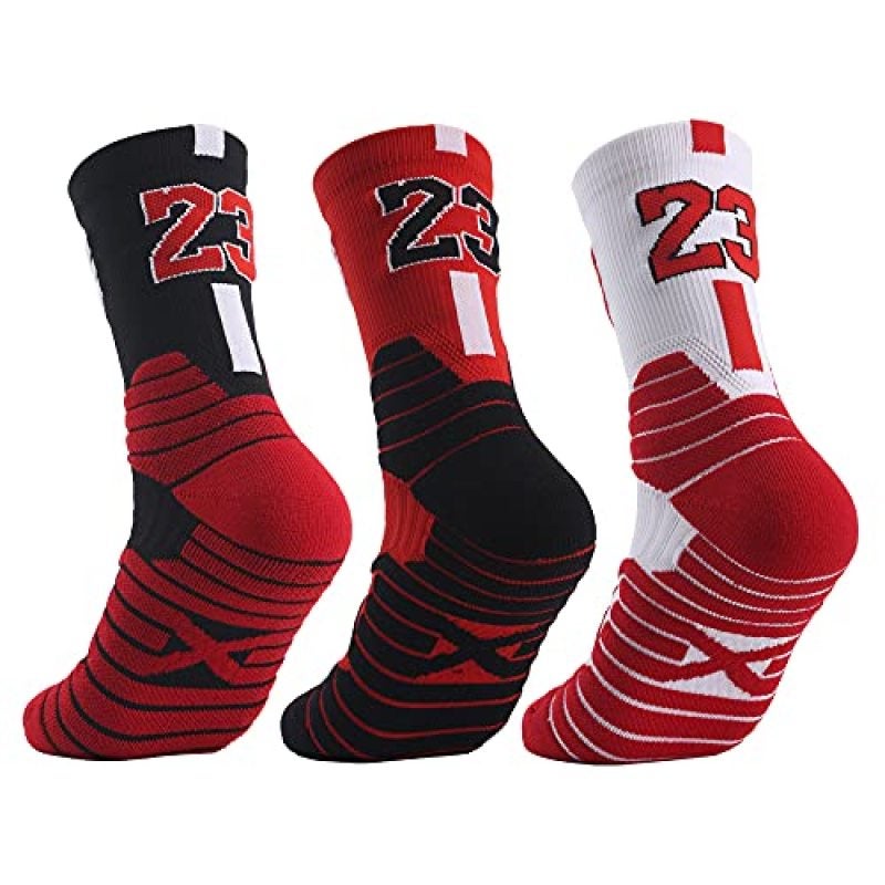 Compression Cushioned Socks: 3-Pair Red Set, 3D Targeted Impact Protection, Ankle Support - Moisture-Wicking Breathability, Odor-Resistant Athletic Socks for Running Basketball Hiking Unisex - Image 1