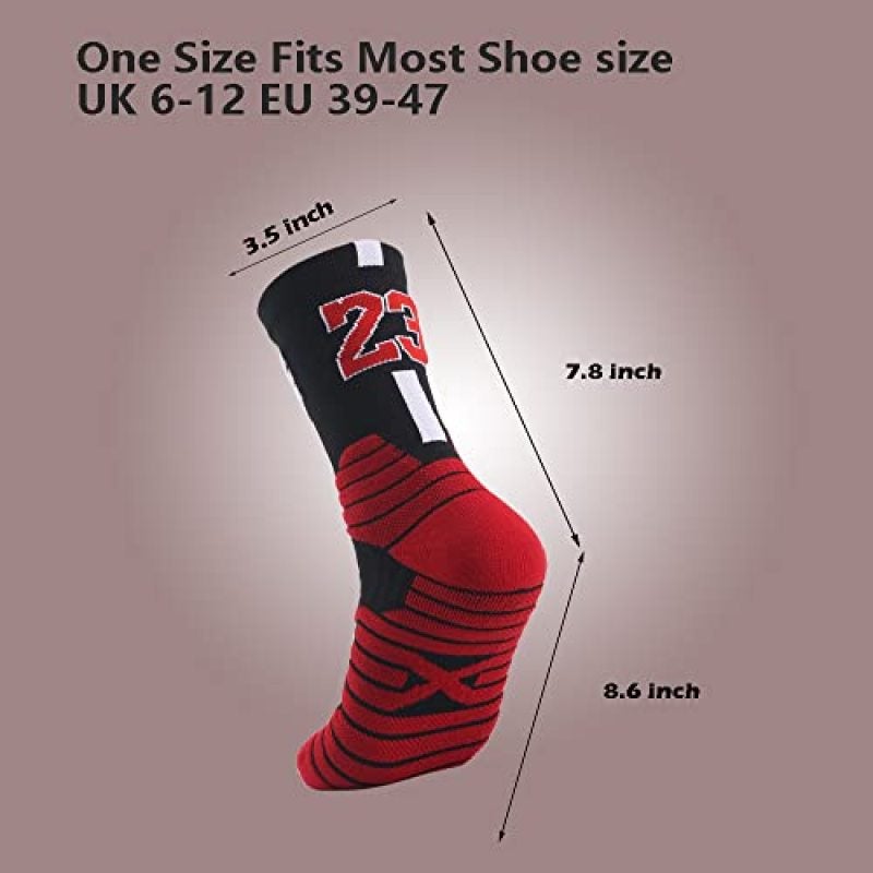 Compression Cushioned Socks: 3-Pair Red Set, 3D Targeted Impact Protection, Ankle Support - Moisture-Wicking Breathability, Odor-Resistant Athletic Socks for Running Basketball Hiking Unisex - Image 4