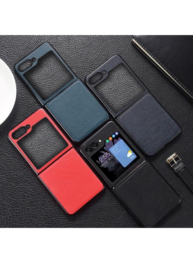 S-TOP Case For Samsung Galaxy Z Flip5 Genuine Leather Shockproof Protective Phone Case - Image 2