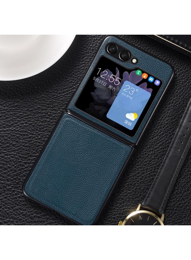 S-TOP Case For Samsung Galaxy Z Flip5 Genuine Leather Shockproof Protective Phone Case - Image 1