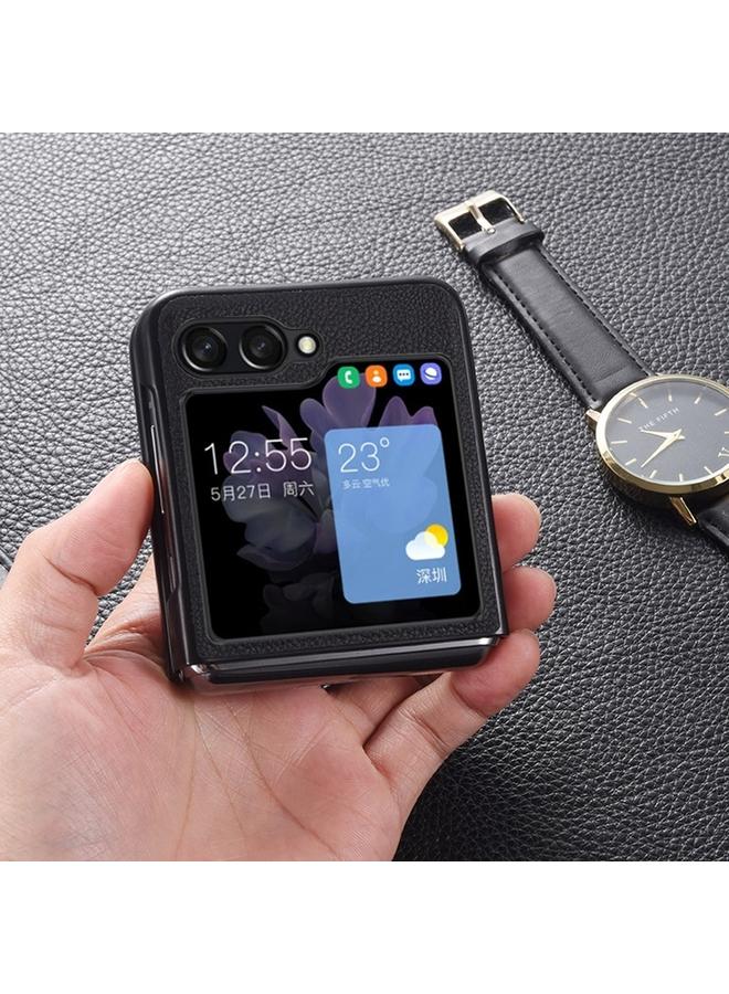 S-TOP Case For Samsung Galaxy Z Flip5 Genuine Leather Shockproof Protective Phone Case - Image 3