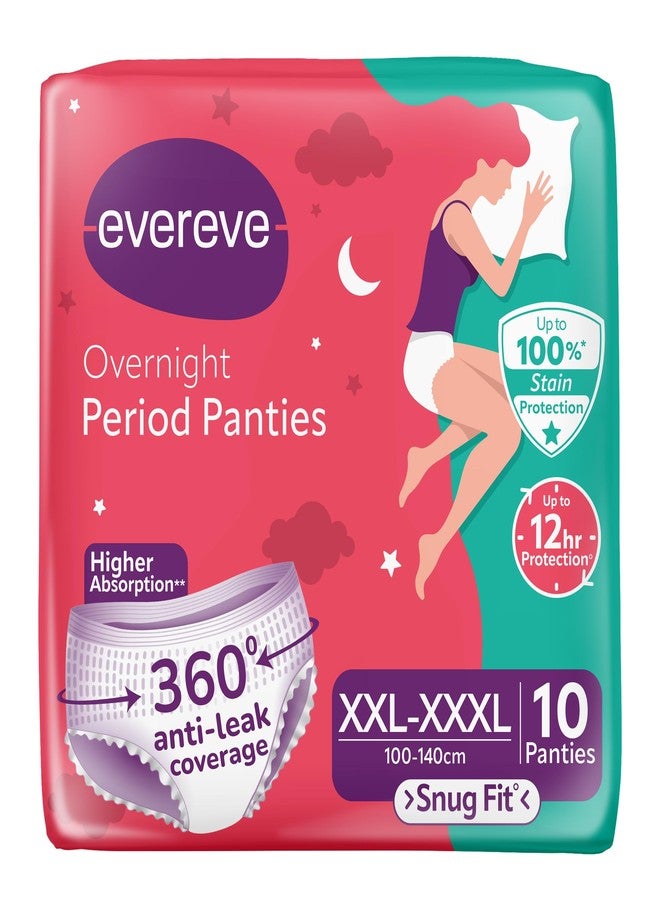 Evereve Period Panty For Girls & Women, (XXL-XXXL), 10 Pcs, 360 Degree Coverage, 0% Leaks, High Absorbency For Heavy Flow, Maternity Delivery Pads, Postpartum & Overnight Protection, Disposable Panty - Image 1
