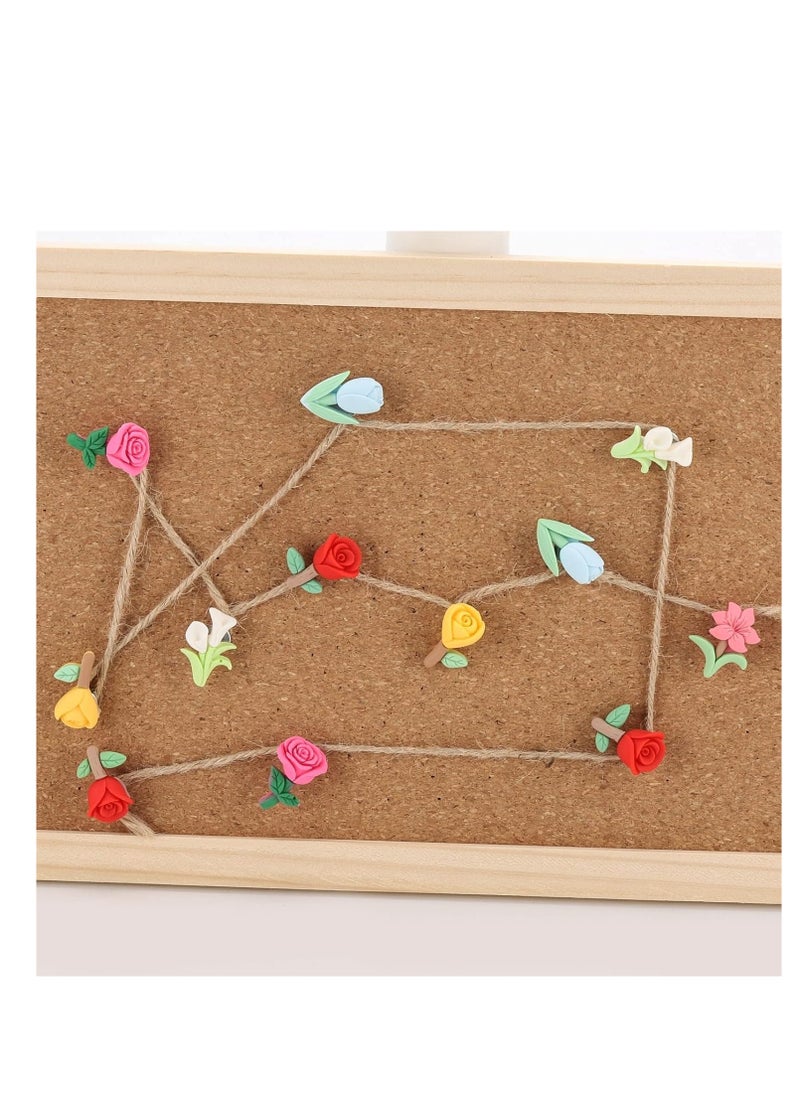 Generic 50 Pieces Decorative Flower Pushpins for Corkboard, Bulletin Board, Office, Home Decor - Lovely Thumb Tacks for Hanging Posters, Photos, Maps.  - Image 5