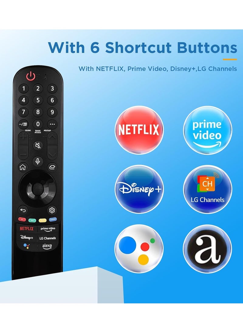 MJZ - Magic Remote AN-MR22GA Replacement for LG Smart TV Remote with Google/Alexa Voice and Pointer Function, Universal LG Remote Control for LG UHD OLED QNED NanoCell 4K 8K 2021 2022 2023 Models - Image 1