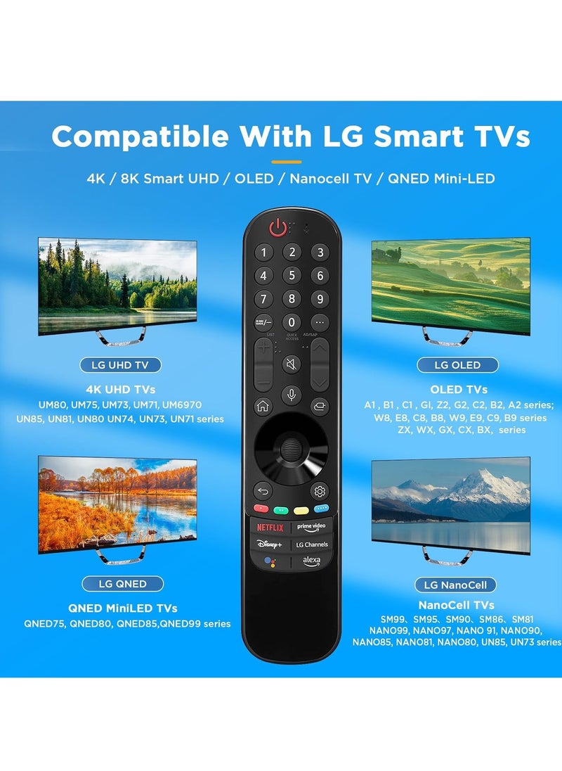 MJZ - Magic Remote AN-MR22GA Replacement for LG Smart TV Remote with Google/Alexa Voice and Pointer Function, Universal LG Remote Control for LG UHD OLED QNED NanoCell 4K 8K 2021 2022 2023 Models - Image 1