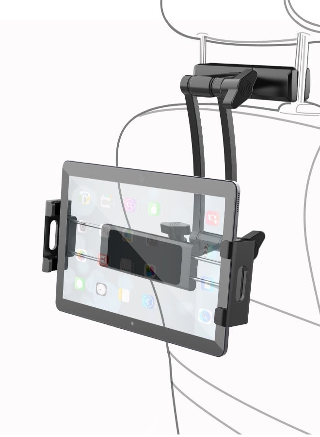 Topleo Car Back Seat Mount Tablet Holder for Car Adjustable Phone and iPad 4.7-12.9 inches inch Electronic Screen Adjustable Distance Viewing Angle Rotating Screen - Image 4