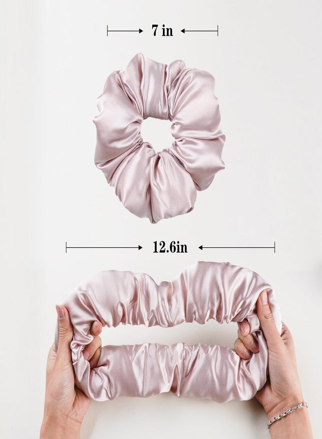 Silmer 22 Momme Mulberry Silk Pillow Scrunchie - Extra Large Soft Hair Tie for Women, Prevents Frizz & Breakage, Jumbo Sleeping Scrunchie (Pink,1Pc) - Image 2