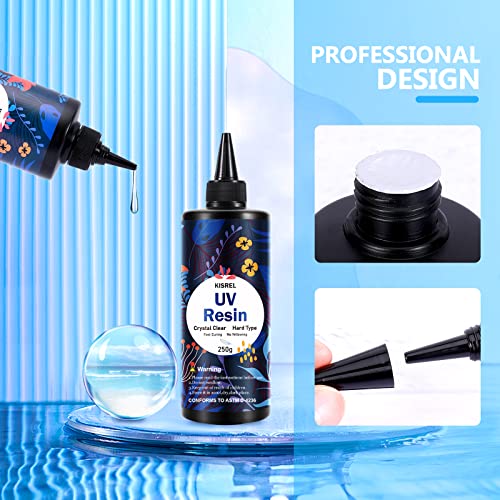 KISREL UV Resin 1000g - Upgraded Hard Type Crystal Clear Ultraviolet Curing UV Epoxy Resin for Craft Jewelry Making - Image 3