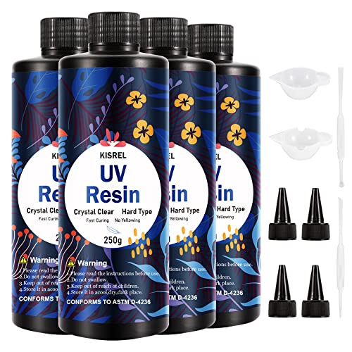 KISREL UV Resin 1000g - Upgraded Hard Type Crystal Clear Ultraviolet Curing UV Epoxy Resin for Craft Jewelry Making - Image 1