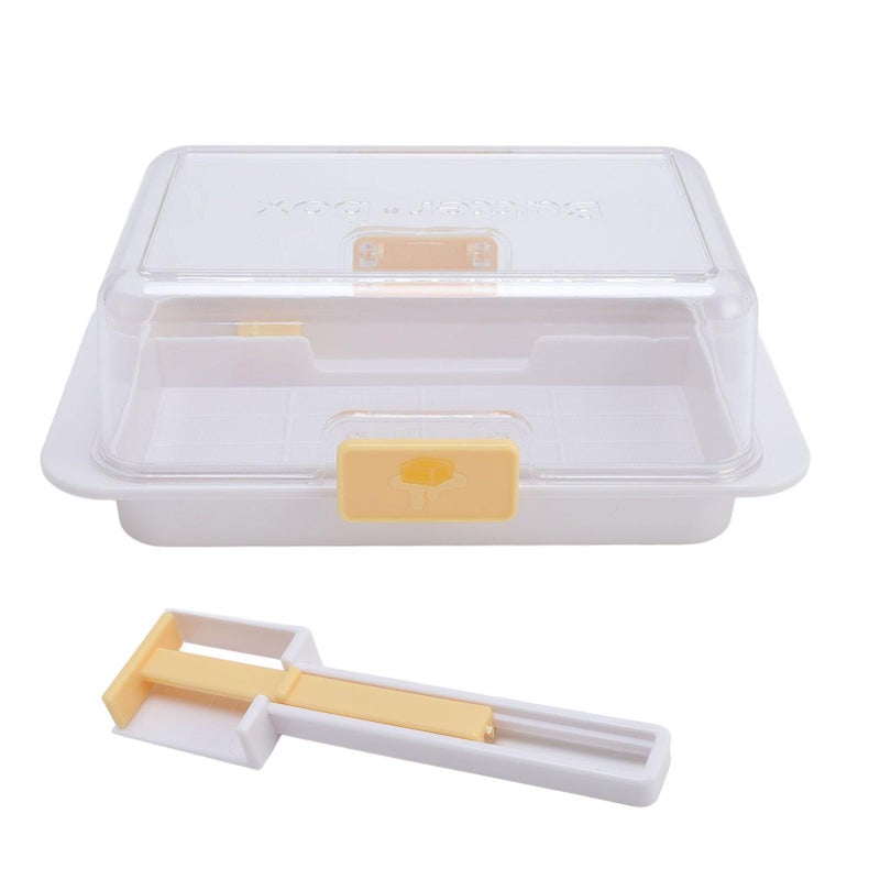 Butter Container Airtight Dish With Cutting Tool Sealing Loop Scale Lines Handles Anti Slip Feet Dishwasher Safe For Butter Up To 500g Reusable BPA Free Plastic - Image 4