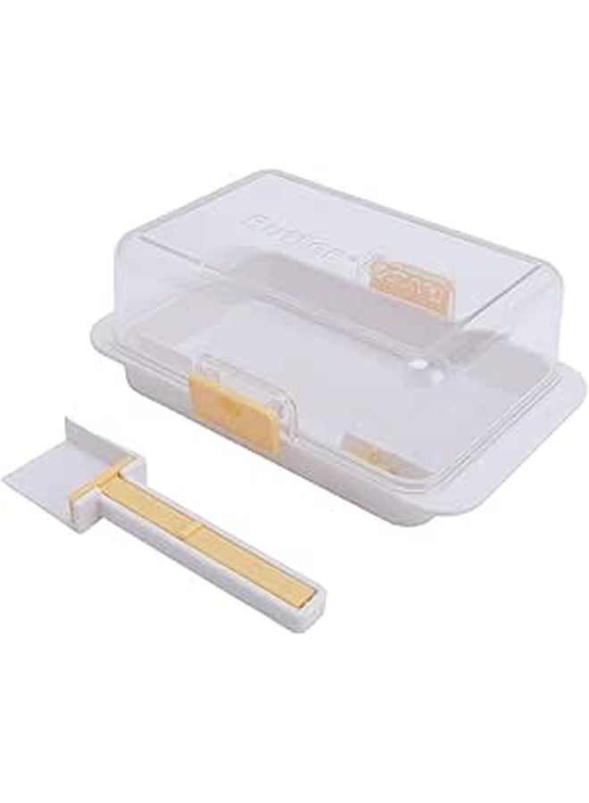 Butter Container Airtight Dish With Cutting Tool Sealing Loop Scale Lines Handles Anti Slip Feet Dishwasher Safe For Butter Up To 500g Reusable BPA Free Plastic - Image 1
