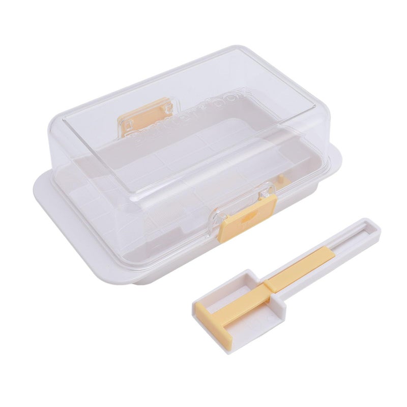 Butter Container Airtight Dish With Cutting Tool Sealing Loop Scale Lines Handles Anti Slip Feet Dishwasher Safe For Butter Up To 500g Reusable BPA Free Plastic - Image 5