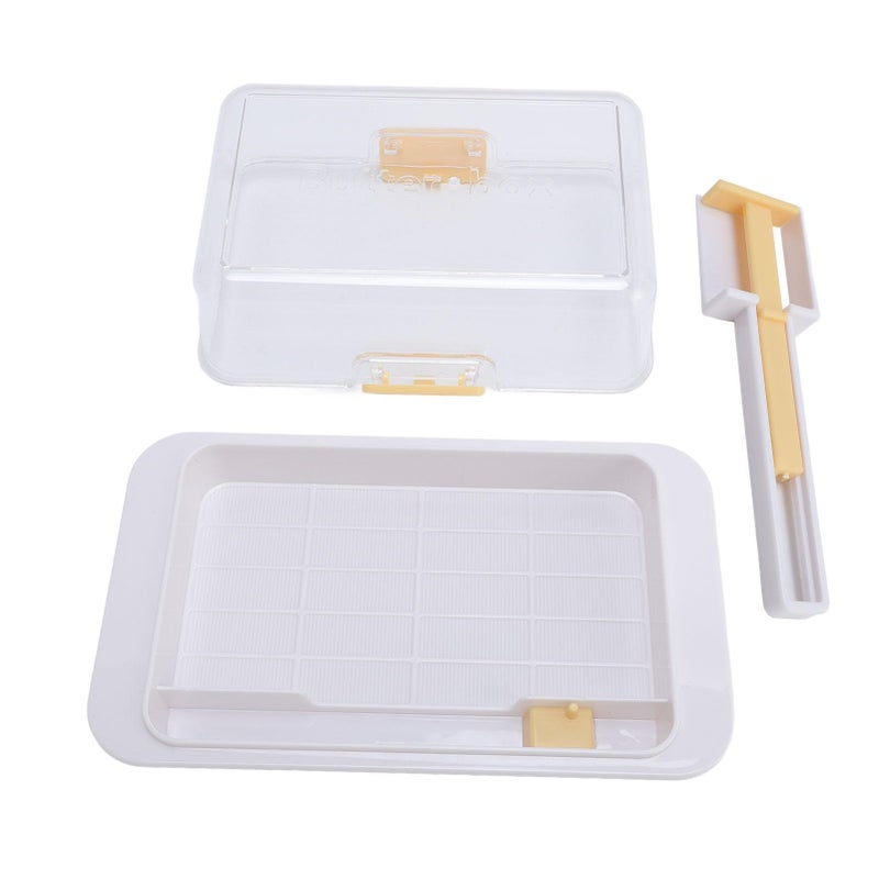 Butter Container Airtight Dish With Cutting Tool Sealing Loop Scale Lines Handles Anti Slip Feet Dishwasher Safe For Butter Up To 500g Reusable BPA Free Plastic - Image 3