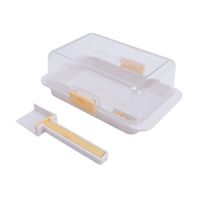 Butter Container Airtight Dish With Cutting Tool Sealing Loop Scale Lines Handles Anti Slip Feet Dishwasher Safe For Butter Up To 500g Reusable BPA Free Plastic - Image 2