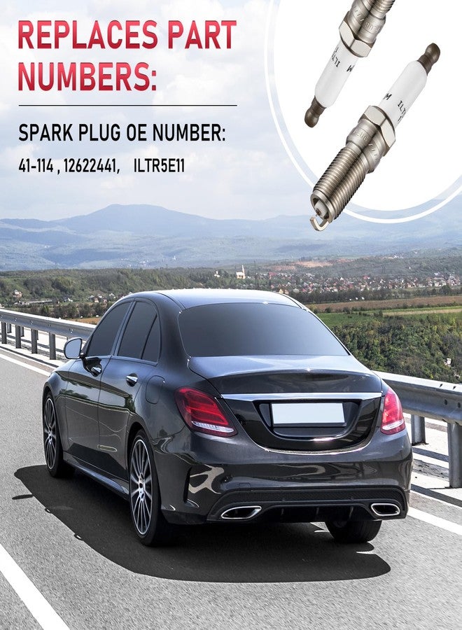 SYKRSS شمعات إشعال إيريديوم SYKRSS 41-114، عبوة من 8 قطع، متوافقة مع سيارات كاديلاك إسكاليد ESV، وشيفروليه كامارو، وسيلفرادو 1500، وسوبربان، وتاهو، وكورفيت، وجي إم سي سييرا 1500، ويوكون XL، بمحركات V8 سعة 5.3 لتر و6.2 لتر، رقم القطعة ILTR5E11 12622441 - Image 4