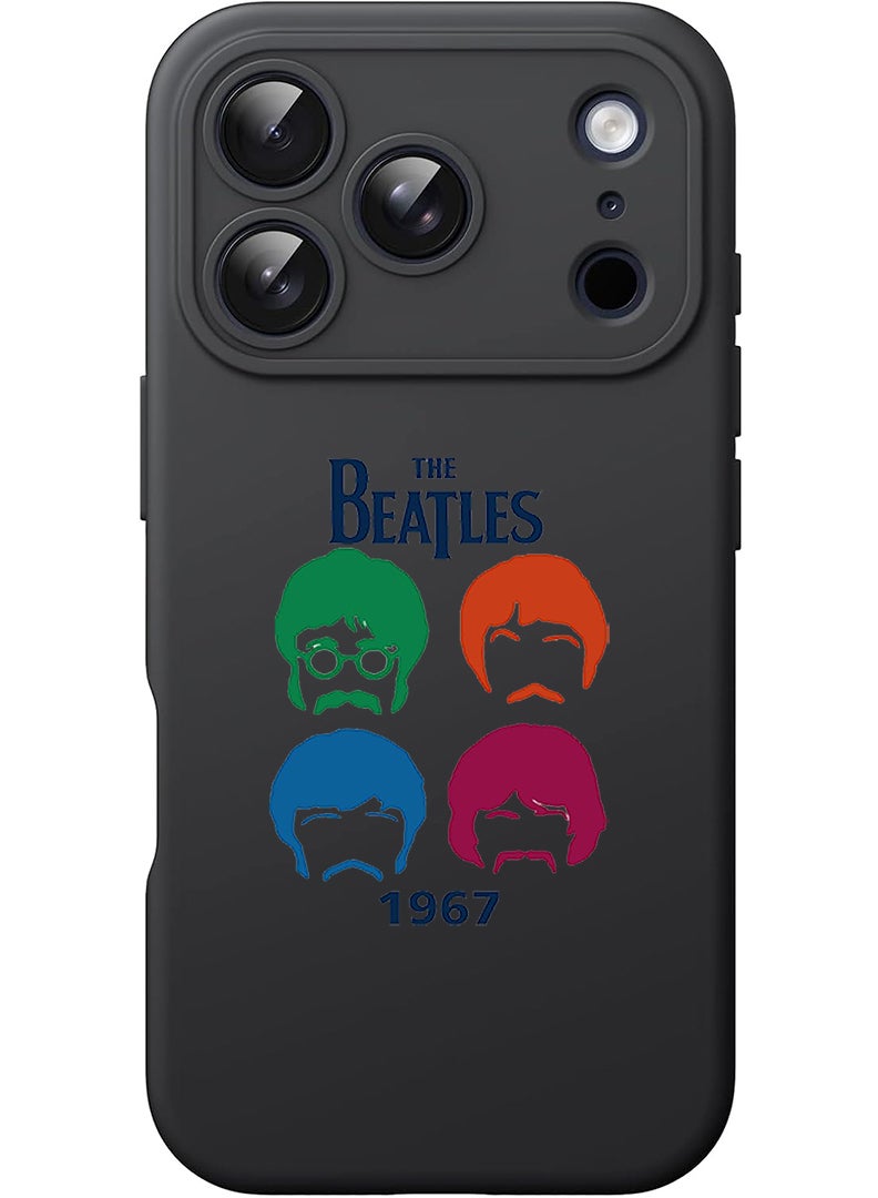 Theodor Protective Slim Fit Case Liquid Silicone Cover with Full Body Protection Anti-Scratch Shockproof Case For Apple iPhone 17 Pro (Black) The beatles - Image 1