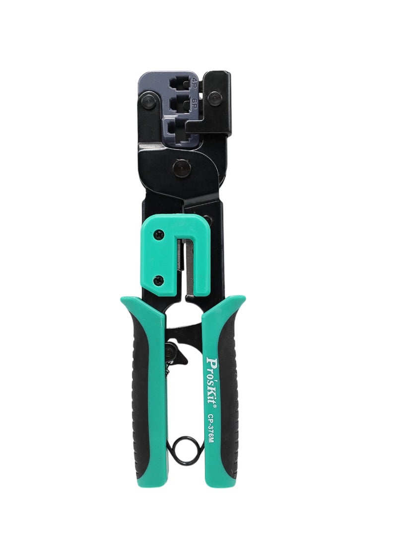 Proskit Modular Crimping Tool, Auto-Adjust Crimping Tool for 4, 6, 8 Poles Modular Connectors, Steel Frame, Ratcheting Design  - Image 1